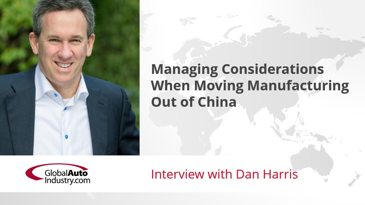 Managing Considerations When Moving Manufacturing Out of China