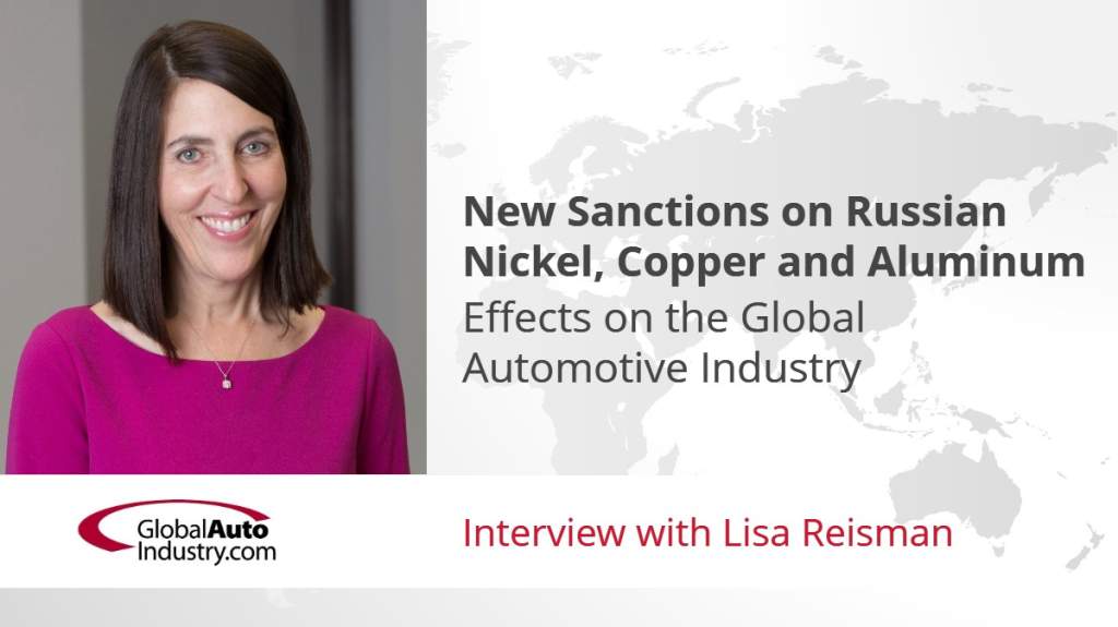 New Sanctions on Russian Nickel, Copper and Aluminum: Effects on the Global Automotive Industry