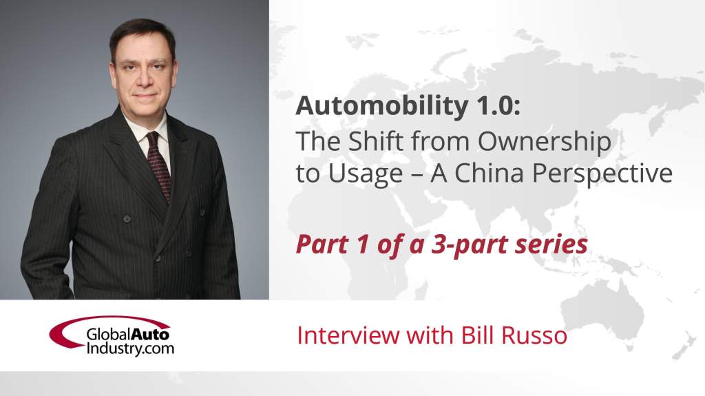 Automobility 1.0: The Shift from Ownership to Usage – A China Perspective